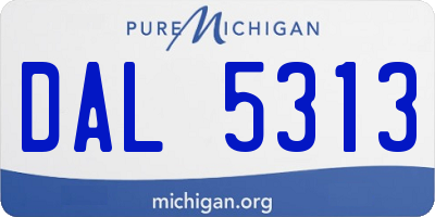 MI license plate DAL5313