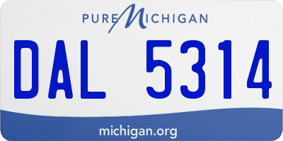 MI license plate DAL5314