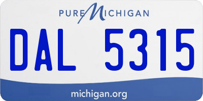 MI license plate DAL5315