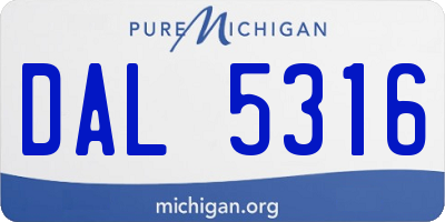 MI license plate DAL5316