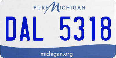 MI license plate DAL5318
