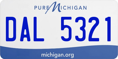 MI license plate DAL5321