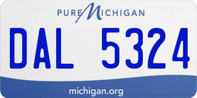 MI license plate DAL5324