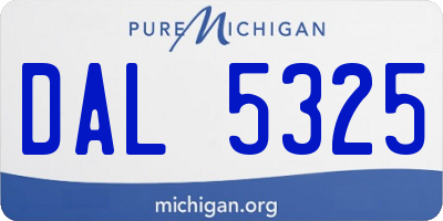 MI license plate DAL5325