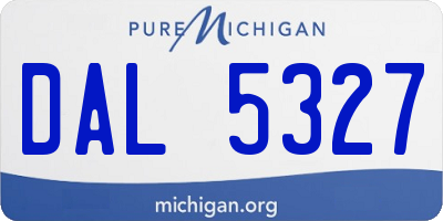 MI license plate DAL5327