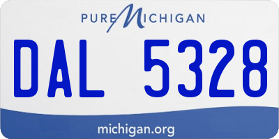 MI license plate DAL5328