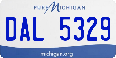 MI license plate DAL5329