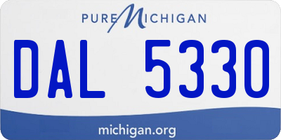 MI license plate DAL5330