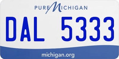 MI license plate DAL5333