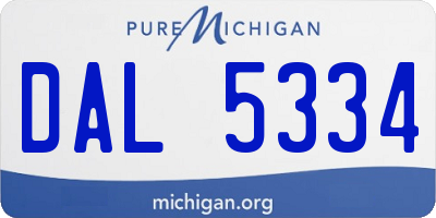 MI license plate DAL5334