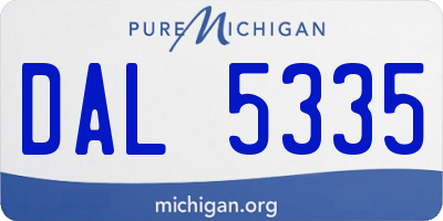 MI license plate DAL5335