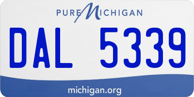 MI license plate DAL5339