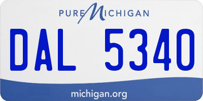 MI license plate DAL5340