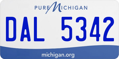 MI license plate DAL5342