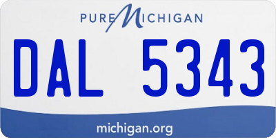 MI license plate DAL5343