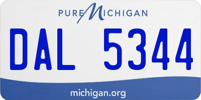 MI license plate DAL5344