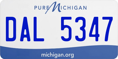 MI license plate DAL5347