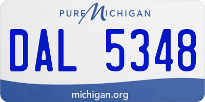 MI license plate DAL5348