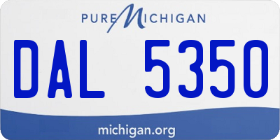 MI license plate DAL5350