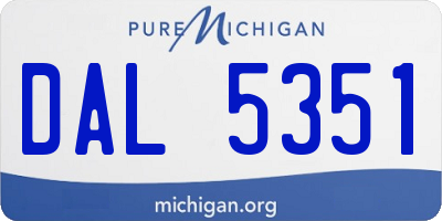 MI license plate DAL5351