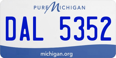MI license plate DAL5352