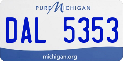 MI license plate DAL5353