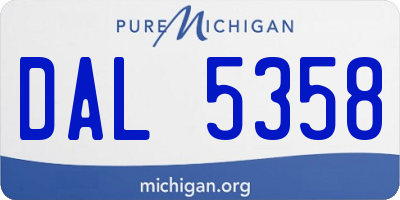 MI license plate DAL5358