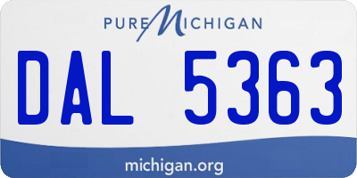 MI license plate DAL5363