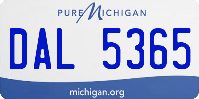 MI license plate DAL5365