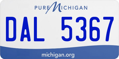MI license plate DAL5367