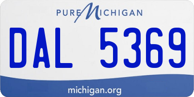 MI license plate DAL5369