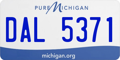 MI license plate DAL5371