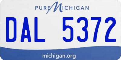 MI license plate DAL5372