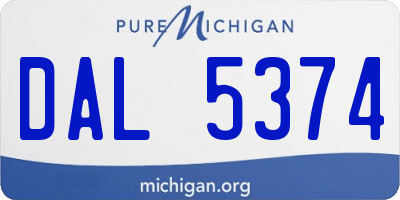 MI license plate DAL5374