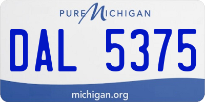 MI license plate DAL5375