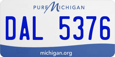 MI license plate DAL5376