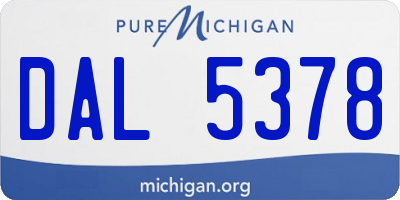 MI license plate DAL5378