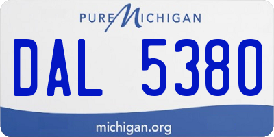 MI license plate DAL5380