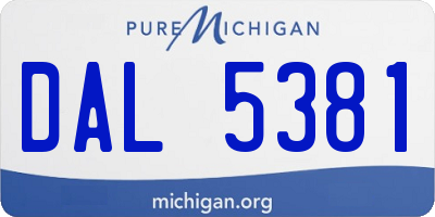 MI license plate DAL5381