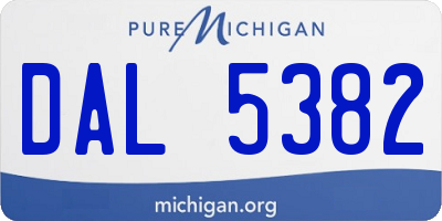 MI license plate DAL5382