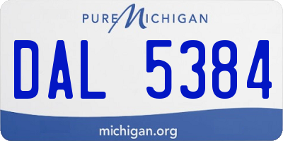 MI license plate DAL5384