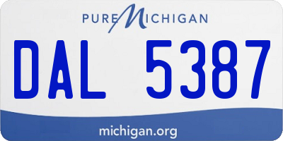 MI license plate DAL5387