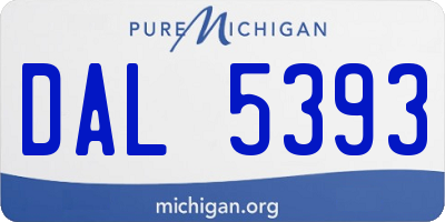 MI license plate DAL5393