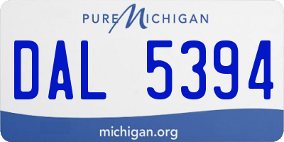 MI license plate DAL5394
