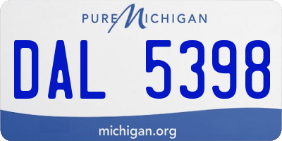 MI license plate DAL5398