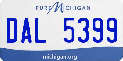 MI license plate DAL5399