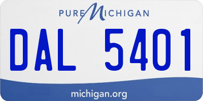 MI license plate DAL5401