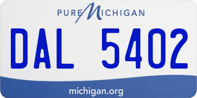 MI license plate DAL5402