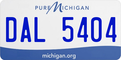 MI license plate DAL5404