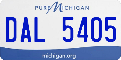 MI license plate DAL5405